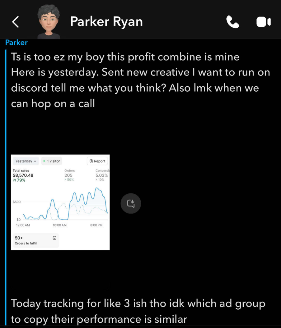 Client dashboard showing $8,570.48 in sales